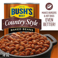 BUSH'S BEST 16 oz Canned Country Style Baked Beans, Source of Plant Based Protein and Fiber, Gluten Free