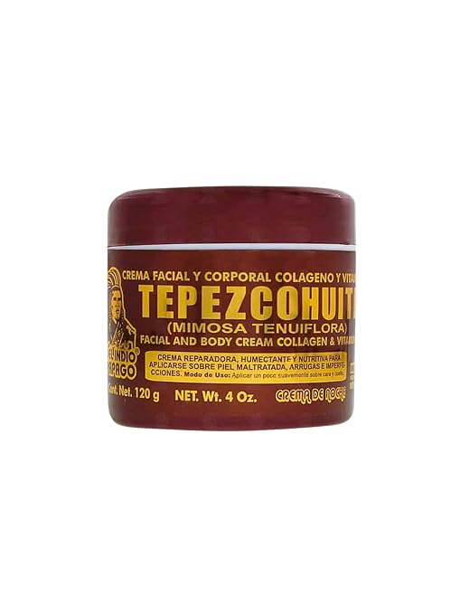 Del Indio Papago Tapezcohuite Facial and Body Cream with Collagen & Vitamin E 5oz