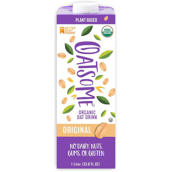 Oatsome Organic Oat Milk, 1-Liter Carton, Regular, 33.8 Fl Oz