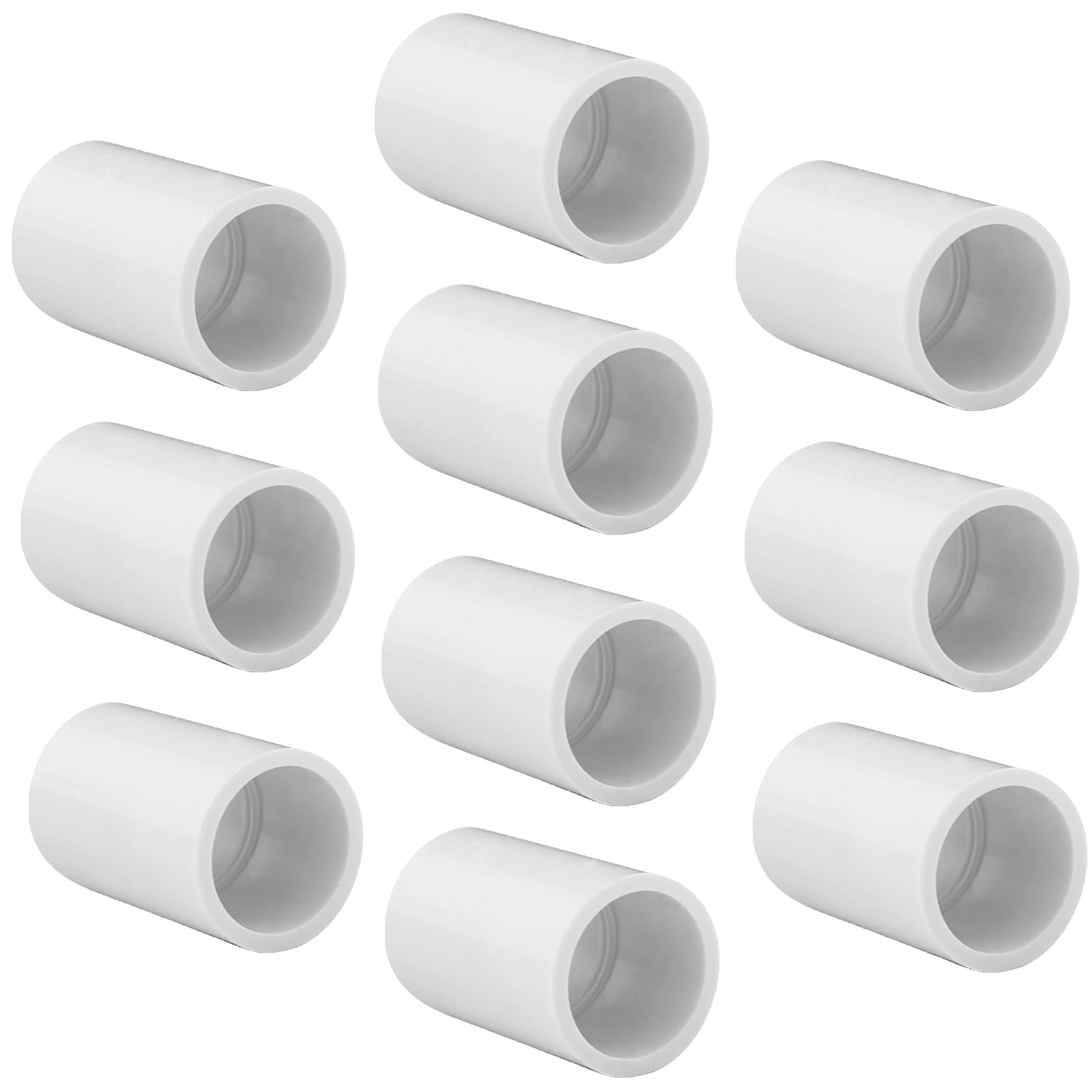 White SCH40 PVC Pipe Coupling Adapter 10 Pack