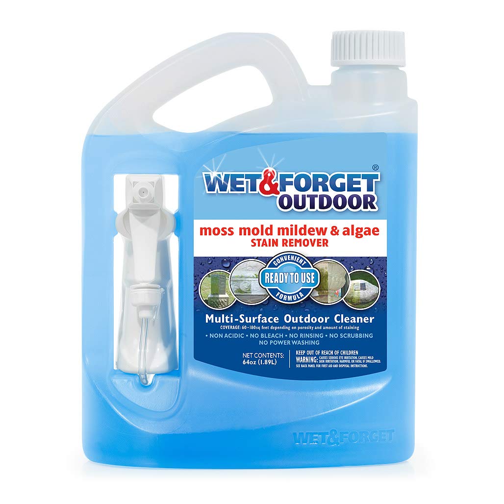 Wet & Forget Outdoor Cleaner & Stain Remover - Mold, Mildew & Algae, 64oz