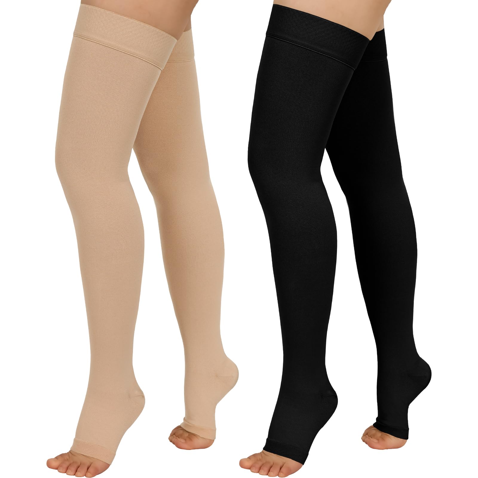 20-30mmHg Thigh High Compression Stockings 2 Pairs