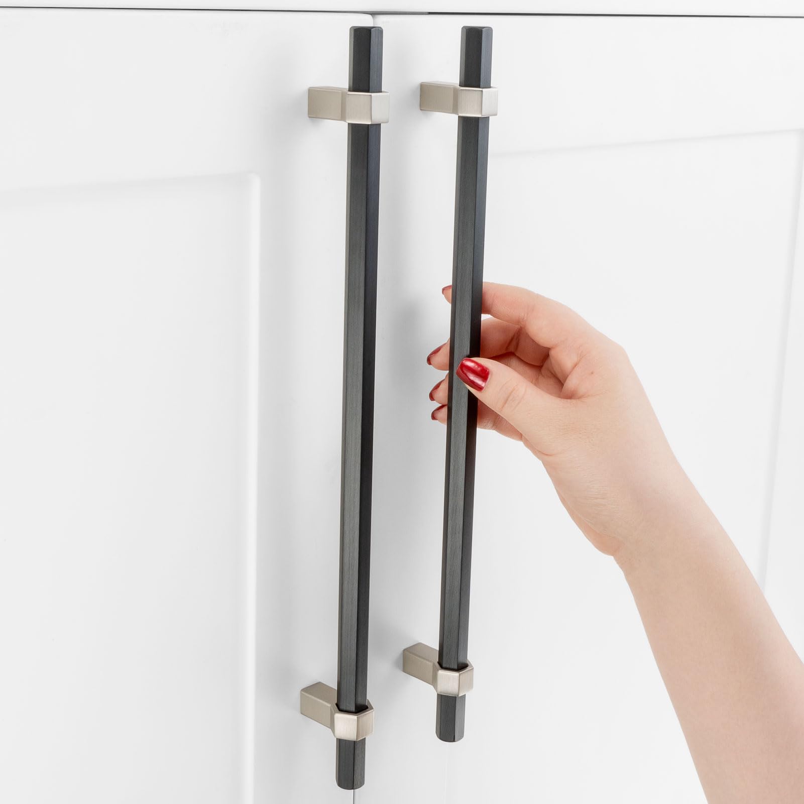 ASKANO Black Nickel Cabinet Pulls 10 Inch Hole Centers