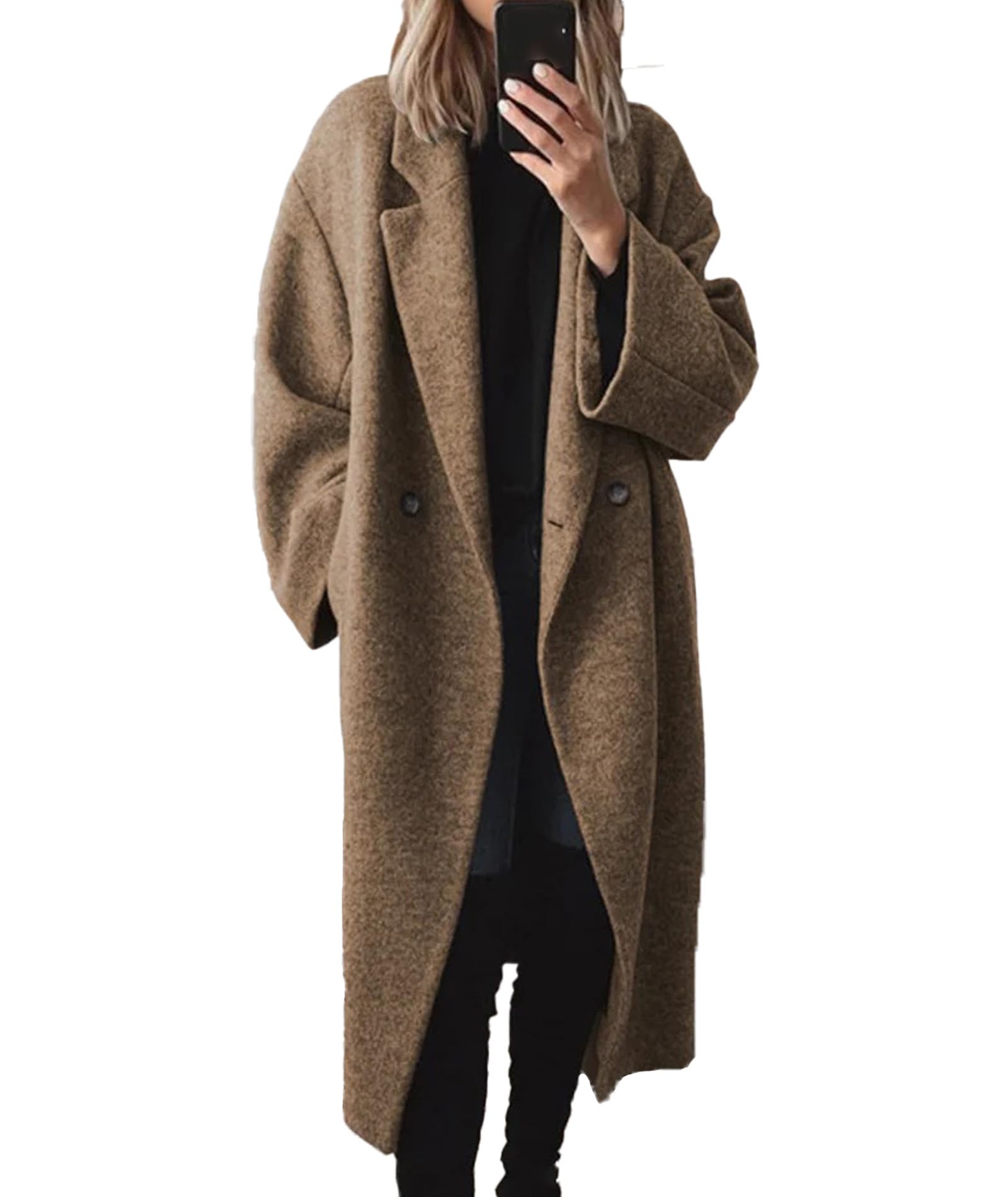 SEMATOMALA Women’s Oversized Wool Trench Coat