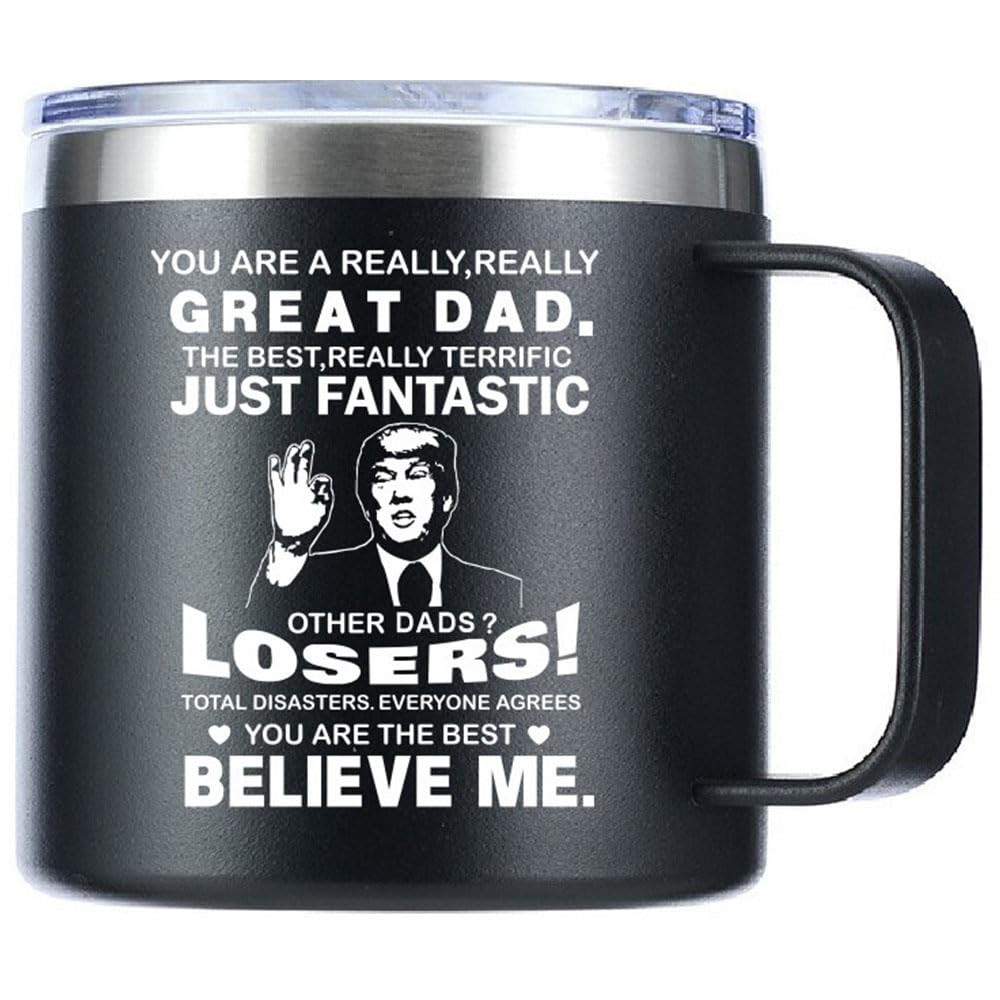 XHWUDI Funny Dad Coffee Mug Black 14oz