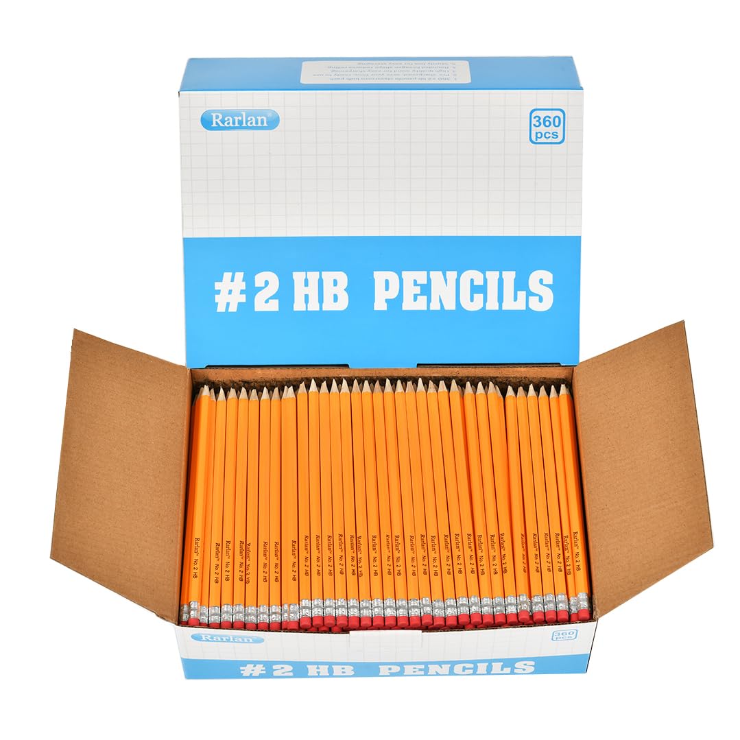 Rarlan Pre-Sharpened #2 Pencils Yellow 360-Pack