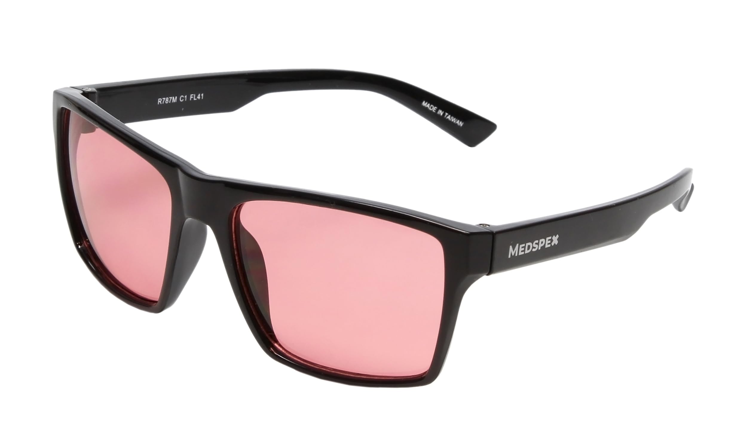 Medspex FL-41 Tinted Migraine Relief Glasses Black Pink
