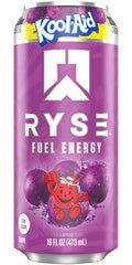 RYSE Fuel Energy Drink - Kool-Aid Grape - Sugar Free, Gluten Free & Vegan - 200mg Natural Caffeine, Taurine & Choline for Focus & Energy - No Artificial Colors - 16 fl oz Can, 16 oz