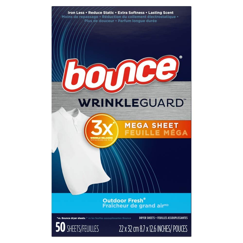 Bounce Wrinkle Guard Outdoor Fresh Dryer Sheets 50 Count