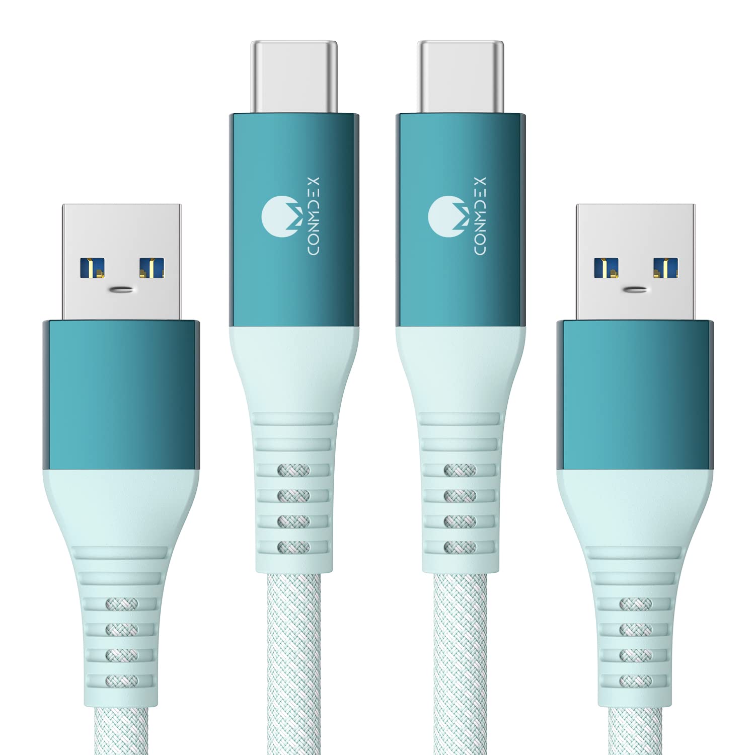 CONMDEX USB C Cable 10Gbps 3ft 2-Pack Green