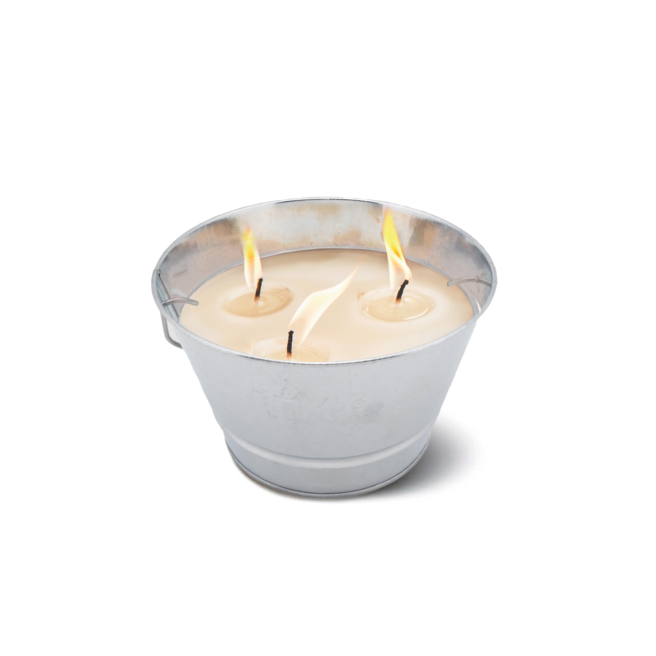 TIKI Citronella Triple Wick Candle Bucket Silver