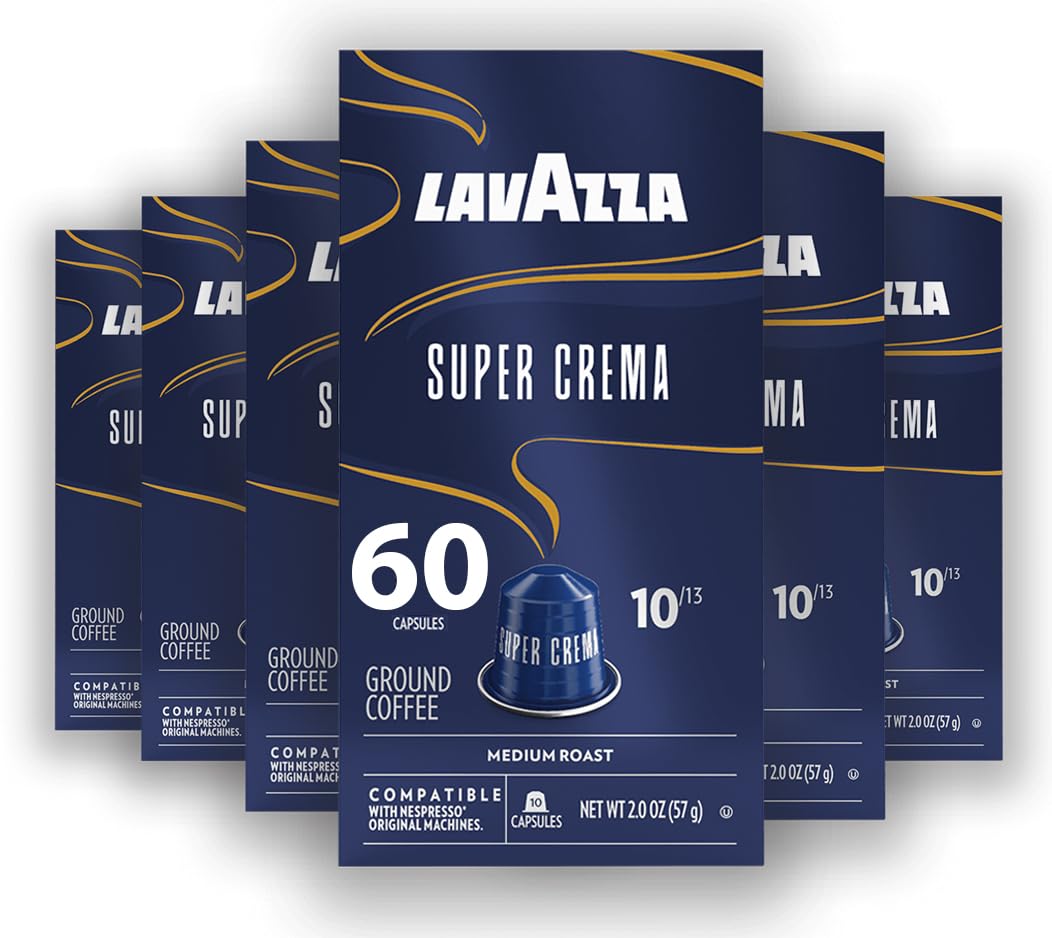 Lavazza Super Crema Nespresso Capsules Medium Roast 60 Count