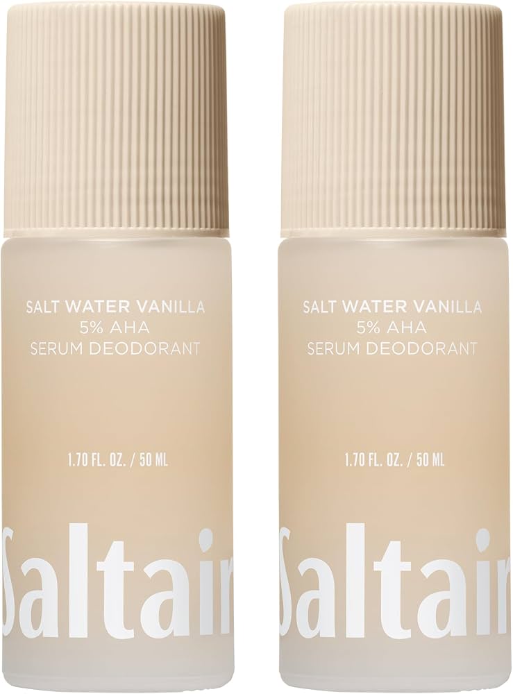 Saltair Salt Water Vanilla 5% AHA Serum Deoderant 2 pack