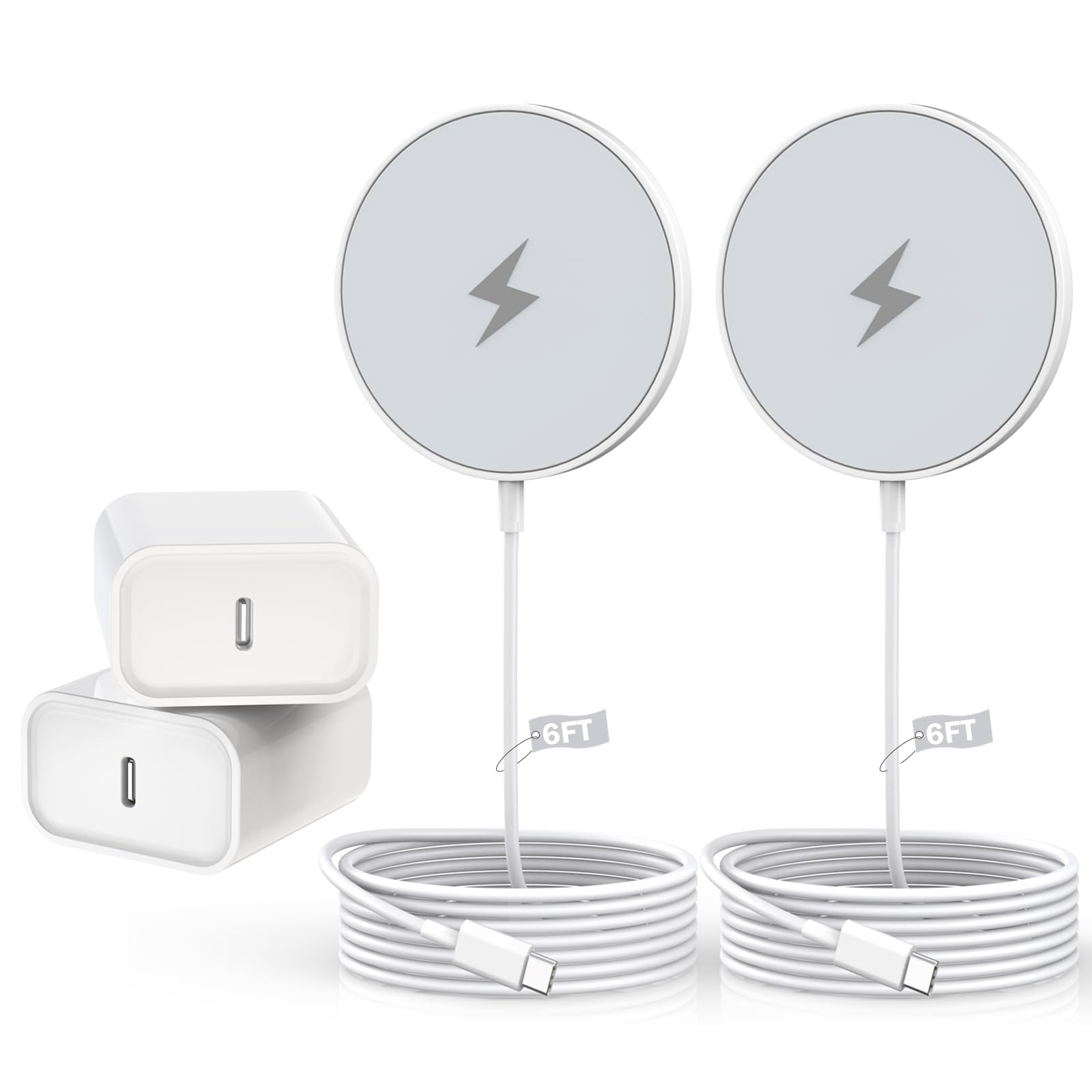 Generic iPhone 17/16/15 Magnetic Wireless Charger 2-Pack with Blocks