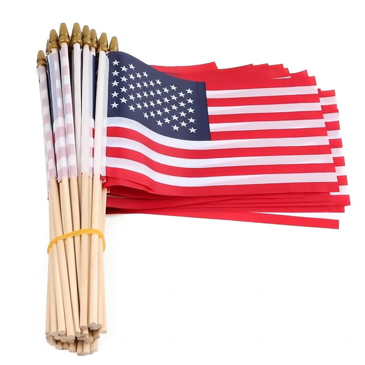 Small American Flags on Stick 5x8 Inch 12-Pack