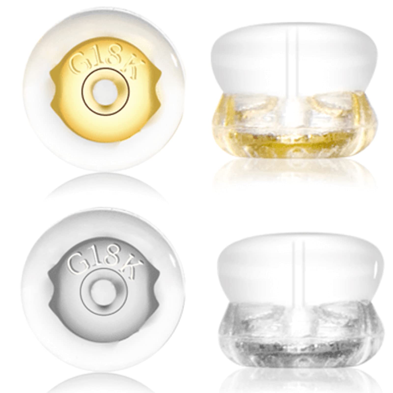 18K Gold Silicone Secure Earring Backs Pack