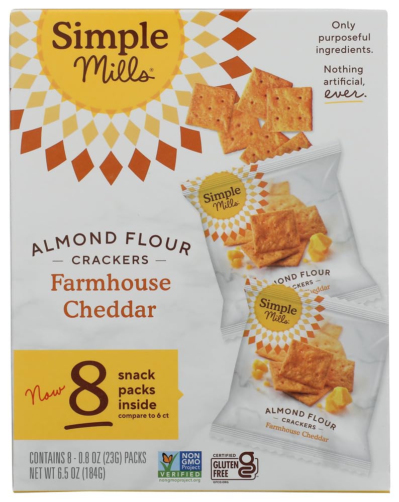 Simple Mills Farmhouse Cheddar Crackers Snack 8ct