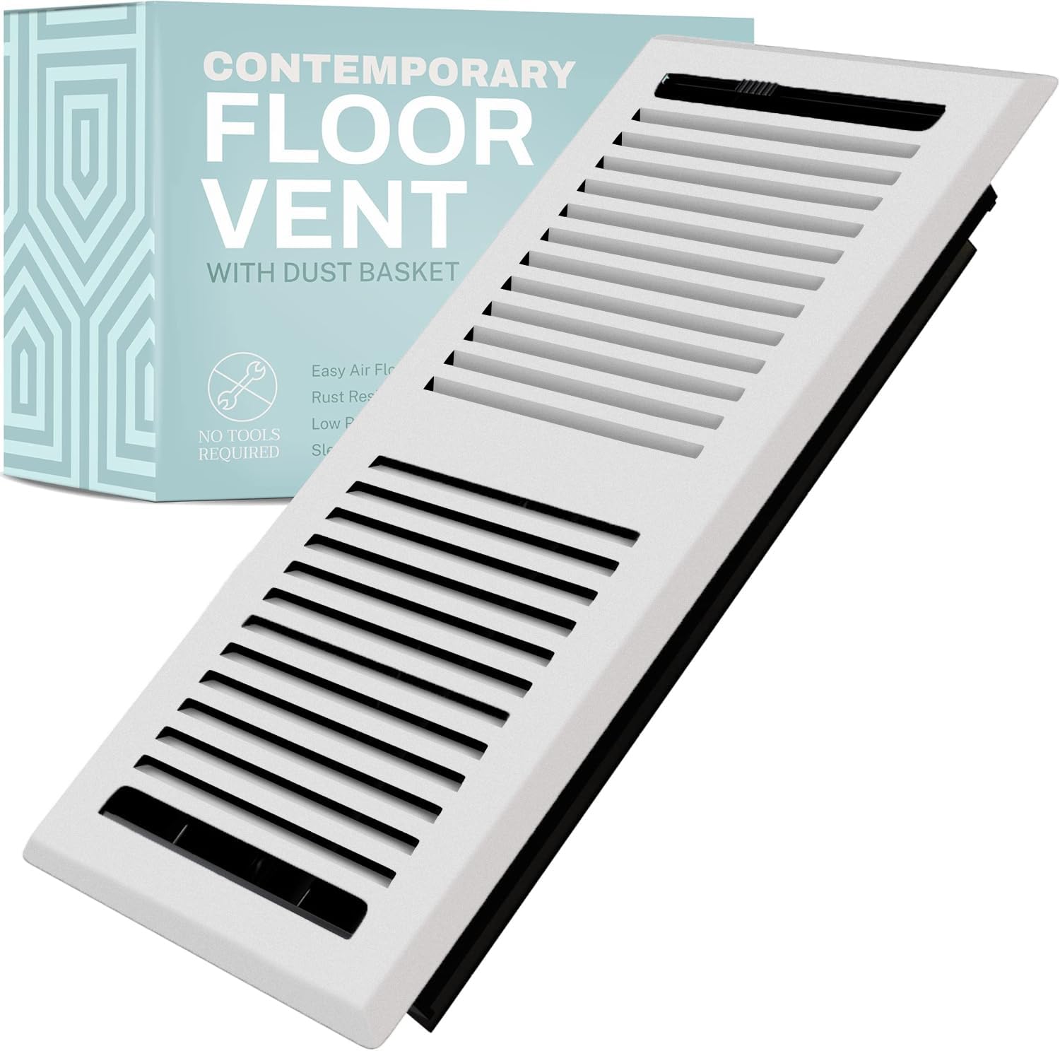 Home Intuition White Floor Vent Cover 4x14 Inch