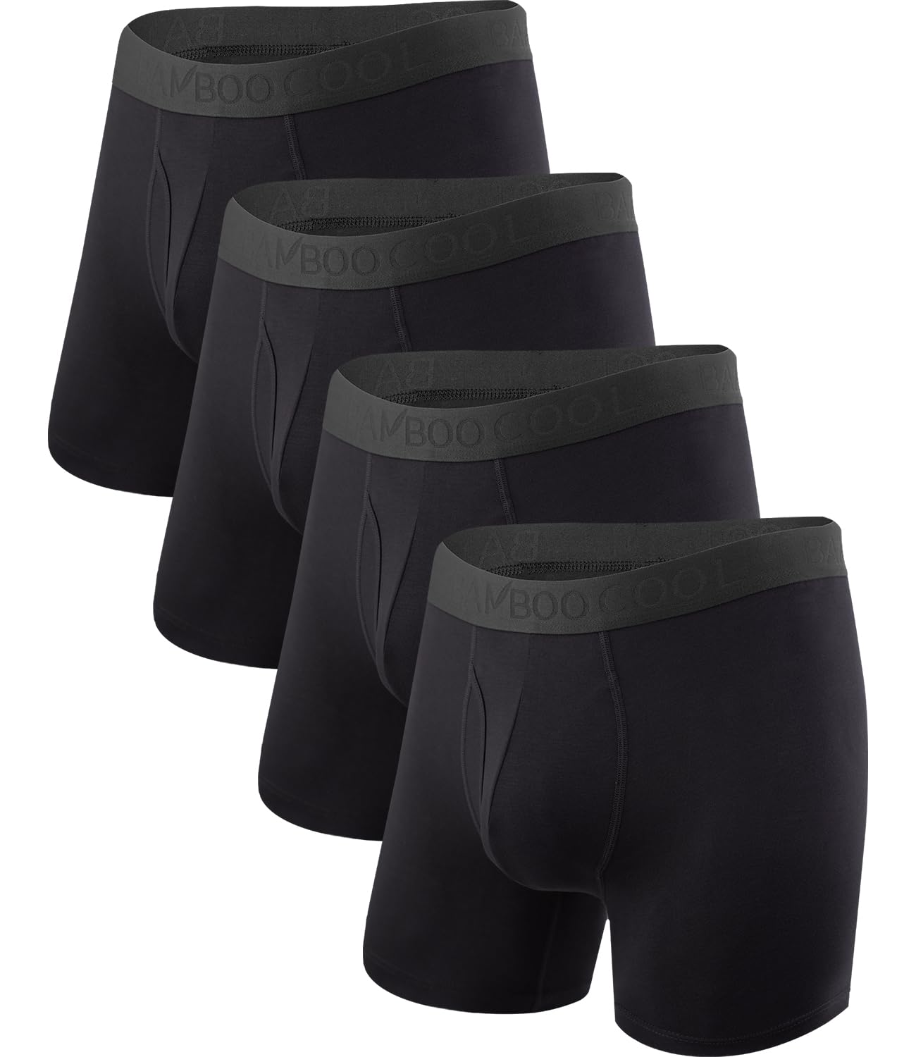 BAMBOO COOL Menís Breathable Boxer Briefs 4-Pack Large
