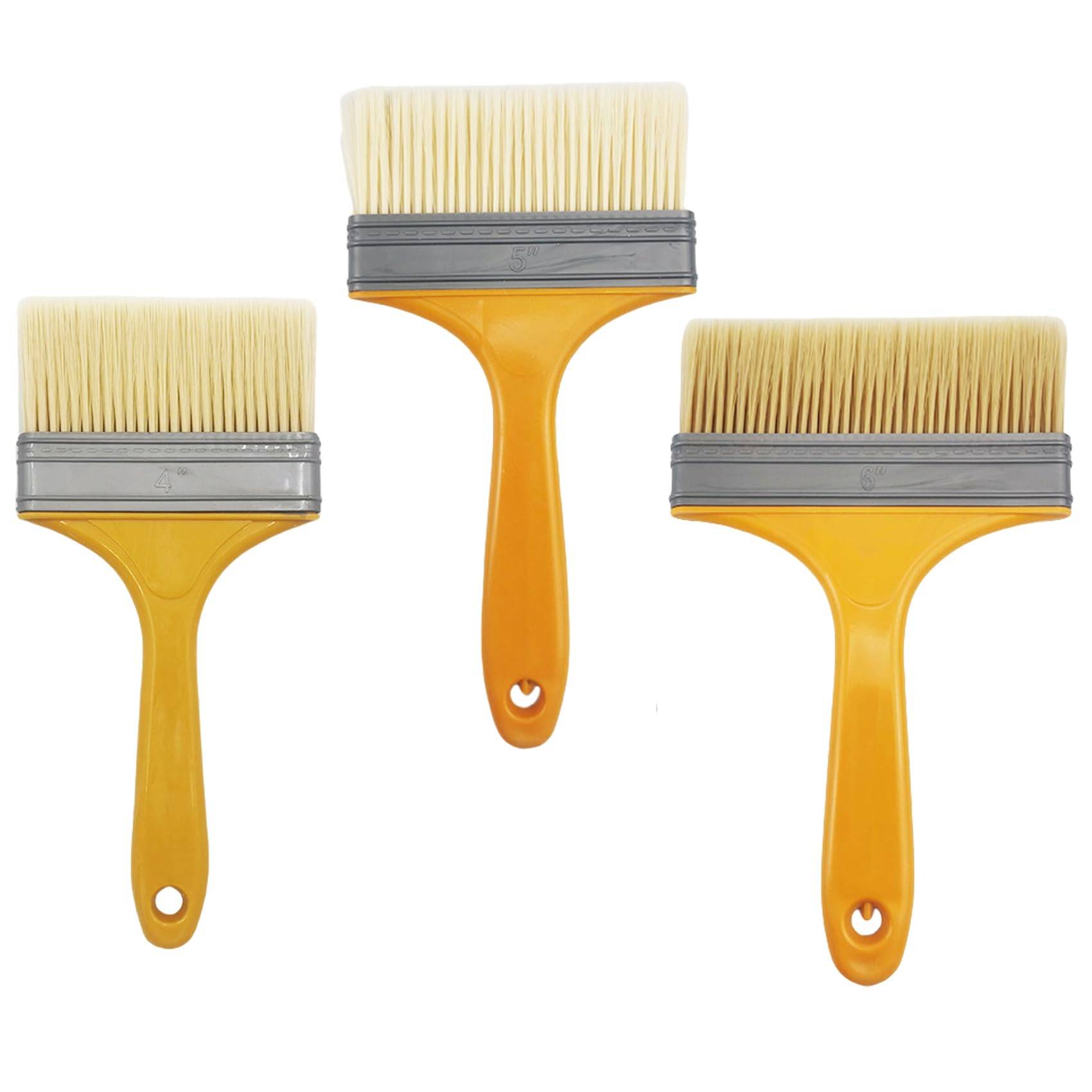 Wide Paint Brushes Flat 6 Inch 3-Pack