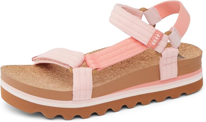 REEF Cushion Rem Hi Womens Platform Sandal, Adjustable Strap, Arch Support and Heel Cupping, Coral Duo, US Women Size 8, UK SIZE 5.5, EUR SIZE 38.5