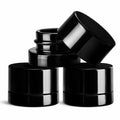 (200 Pack) 5ml Thick Black Glass Jars with Black Child Resistant Lids - UV Resistant - Storage for Oil, Lip Balm, Wax, Cosmetics - Mini Child Proof Container