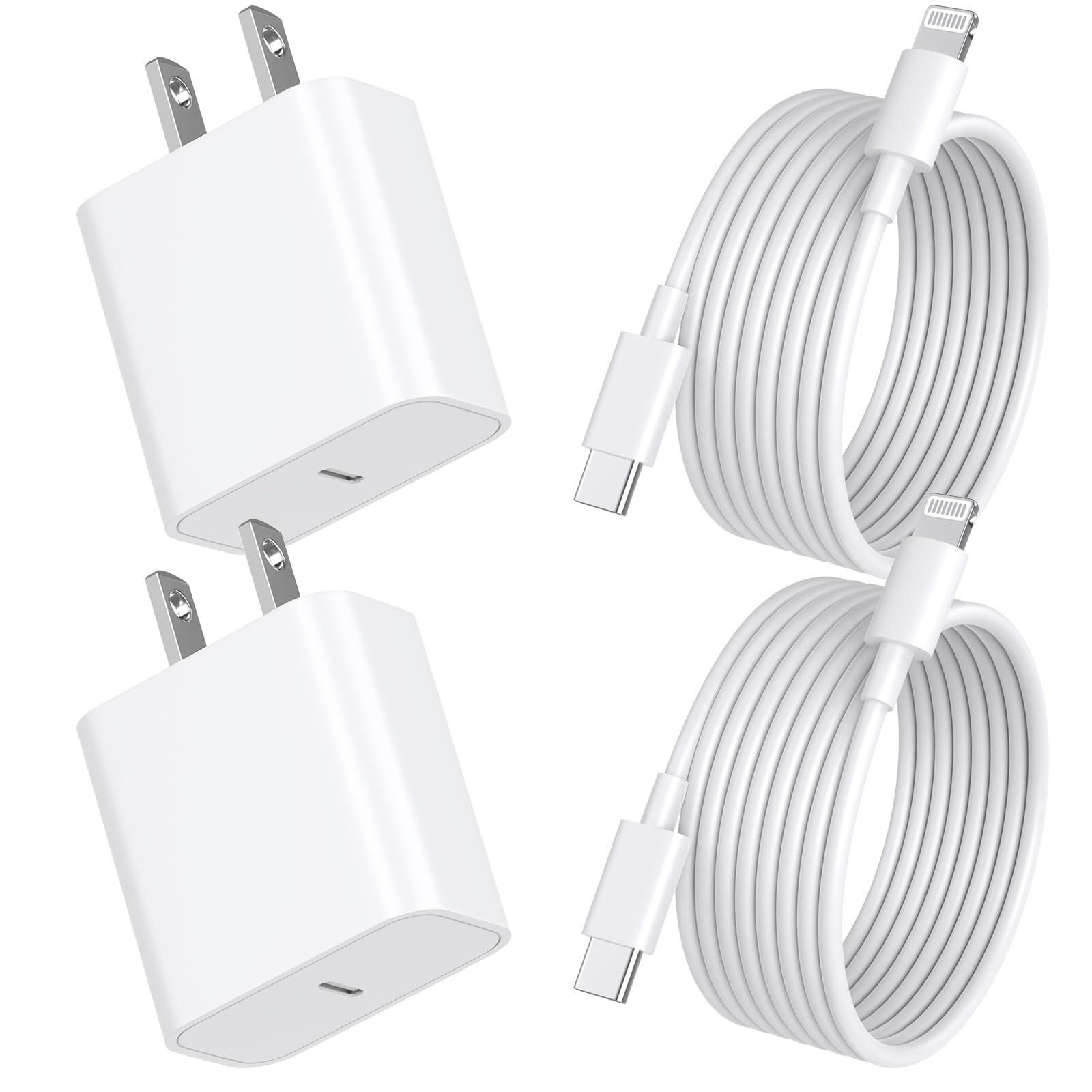 Generic Apple MFi 20W Fast Charger 2-Pack with 10FT Lightning Cable