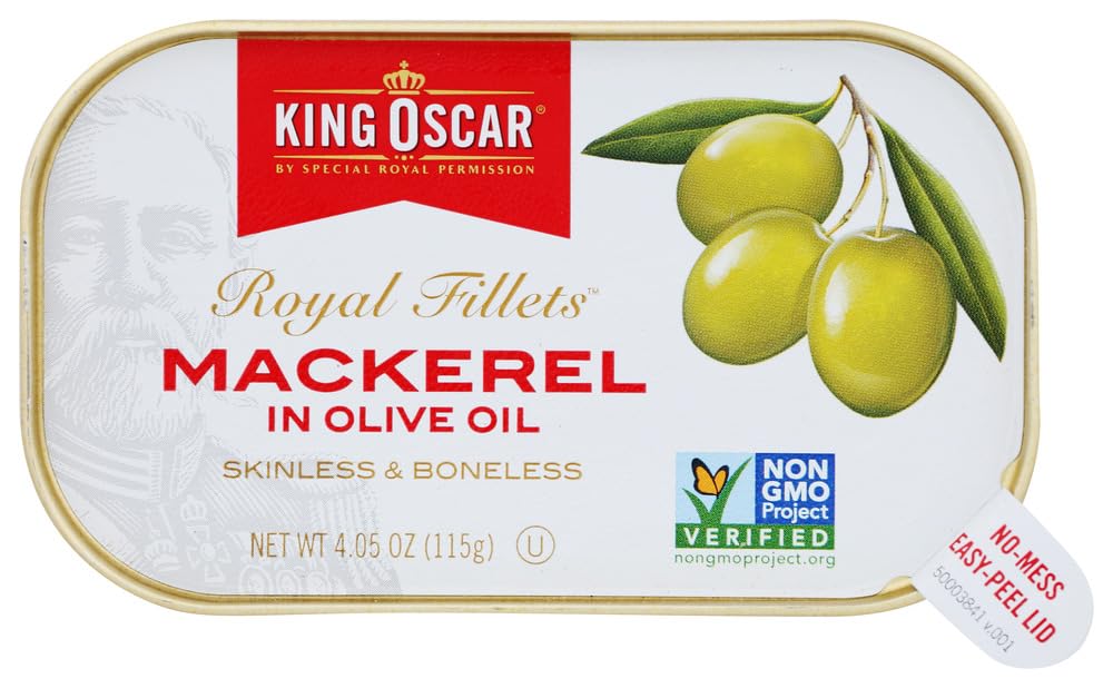 King Oscar Mackerel Fillets in Olive Oil 4.05oz 4 Pack