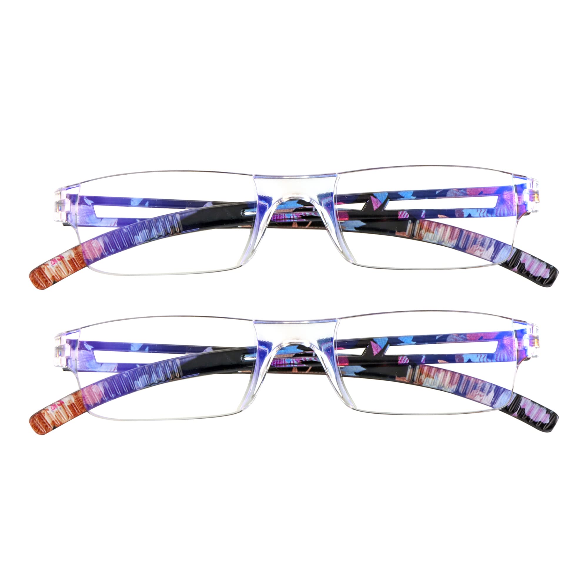 LifeArt Blue Light Blocking Reading Glasses Rectangular 2.25 4 Pack