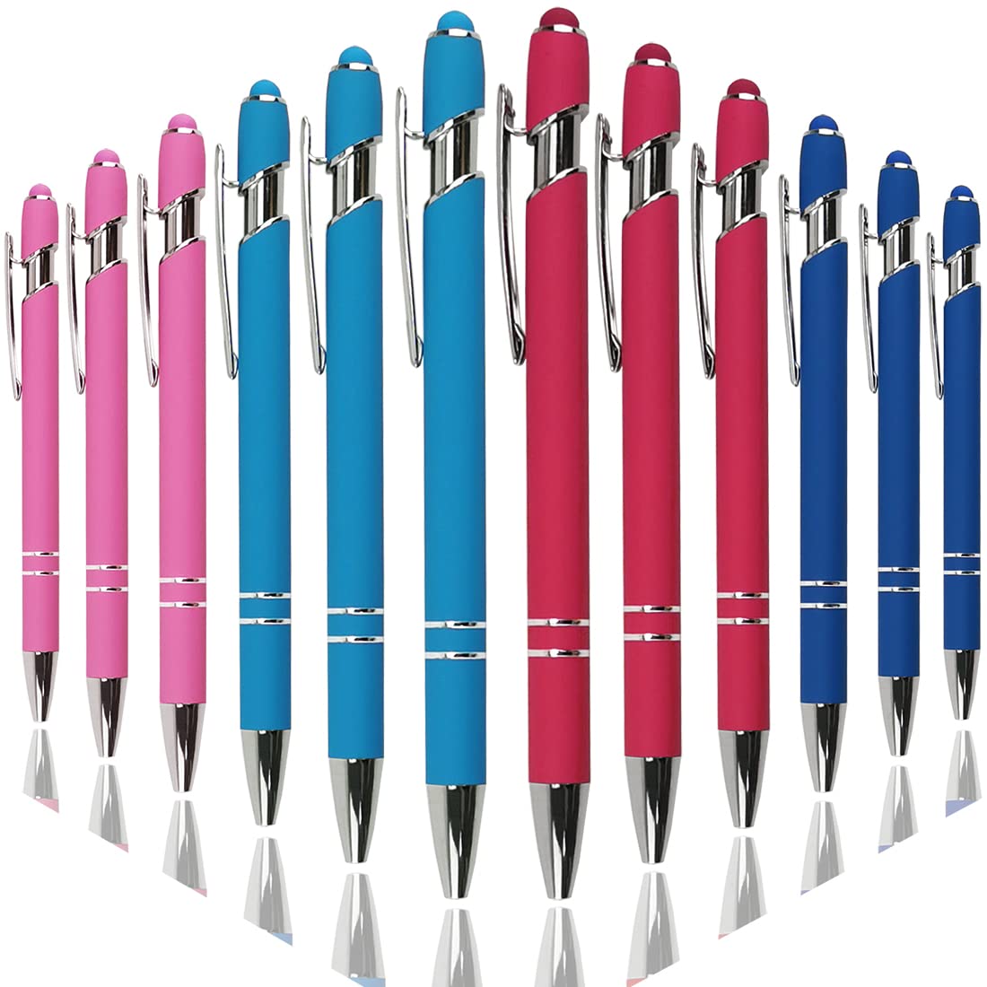 Oddmoal Ballpoint Stylus Pens Black Ink 12-Count Mixed