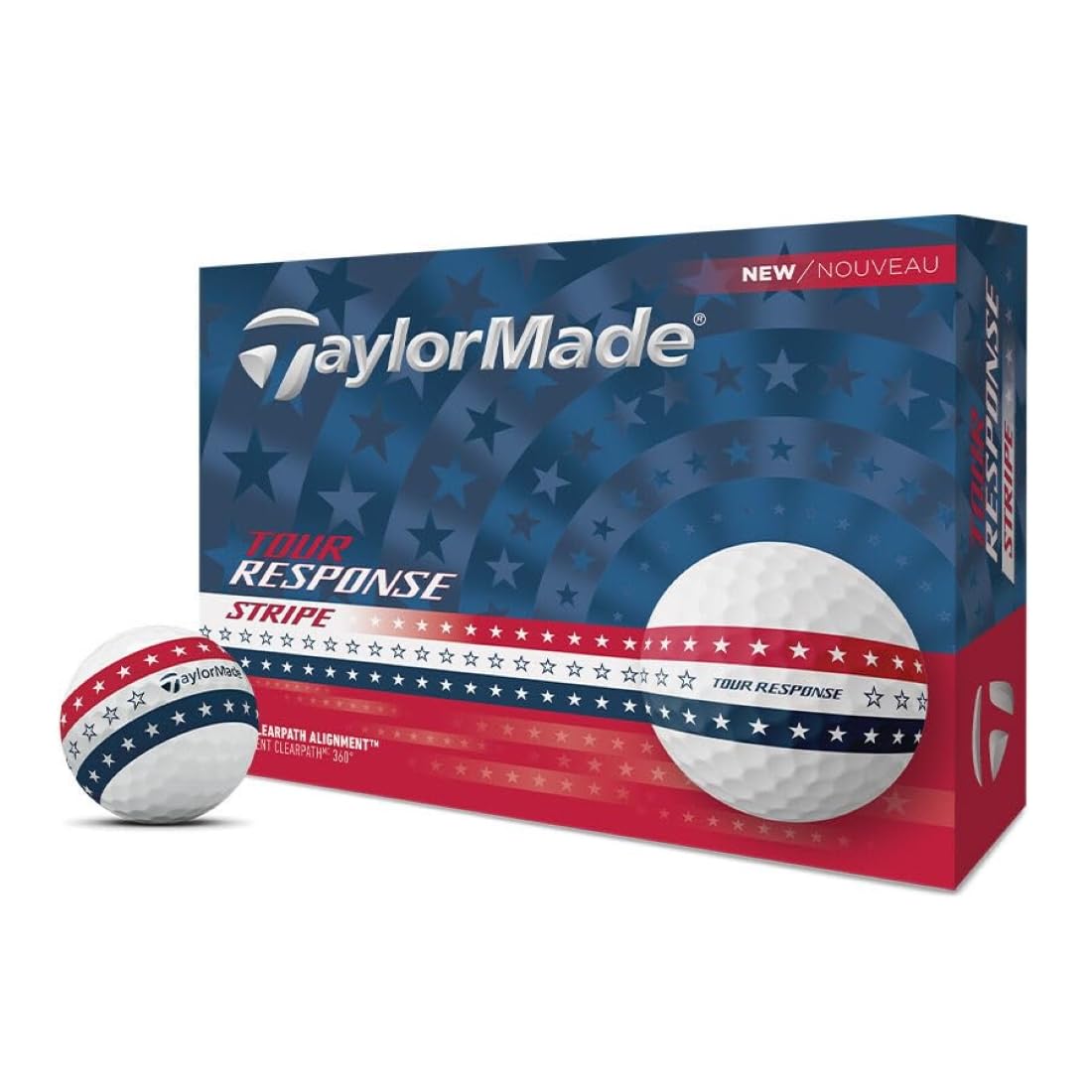 TaylorMade Tour Response Stripe USA Golf Balls One Dozen