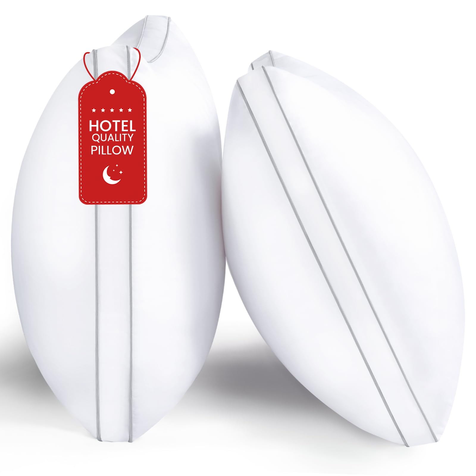 ROUMEA Gusseted Supportive King Bed Pillows 2 Pack