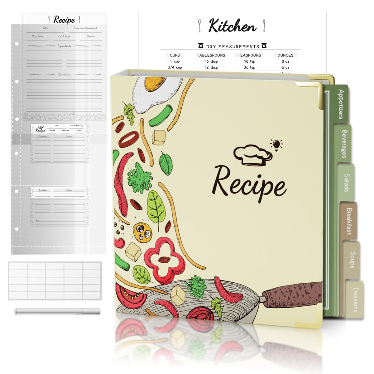 Recipe Binder Kit Full Page Sleeves