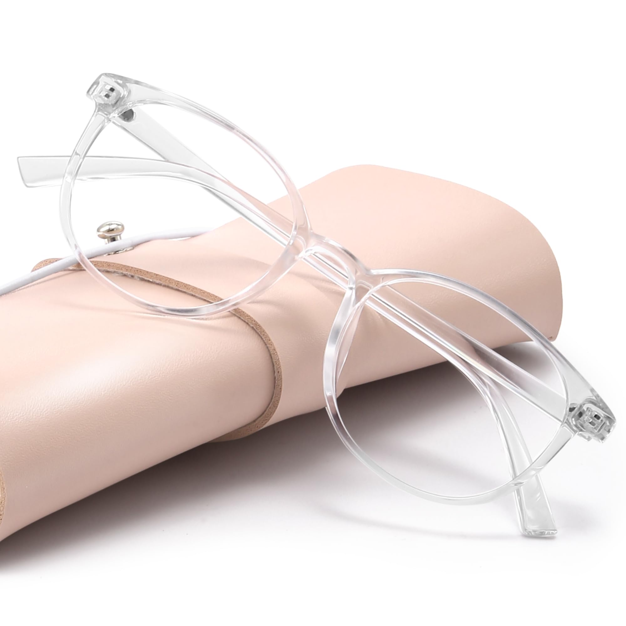 miyya Round Transparent Blue Light Blocking Glasses Case