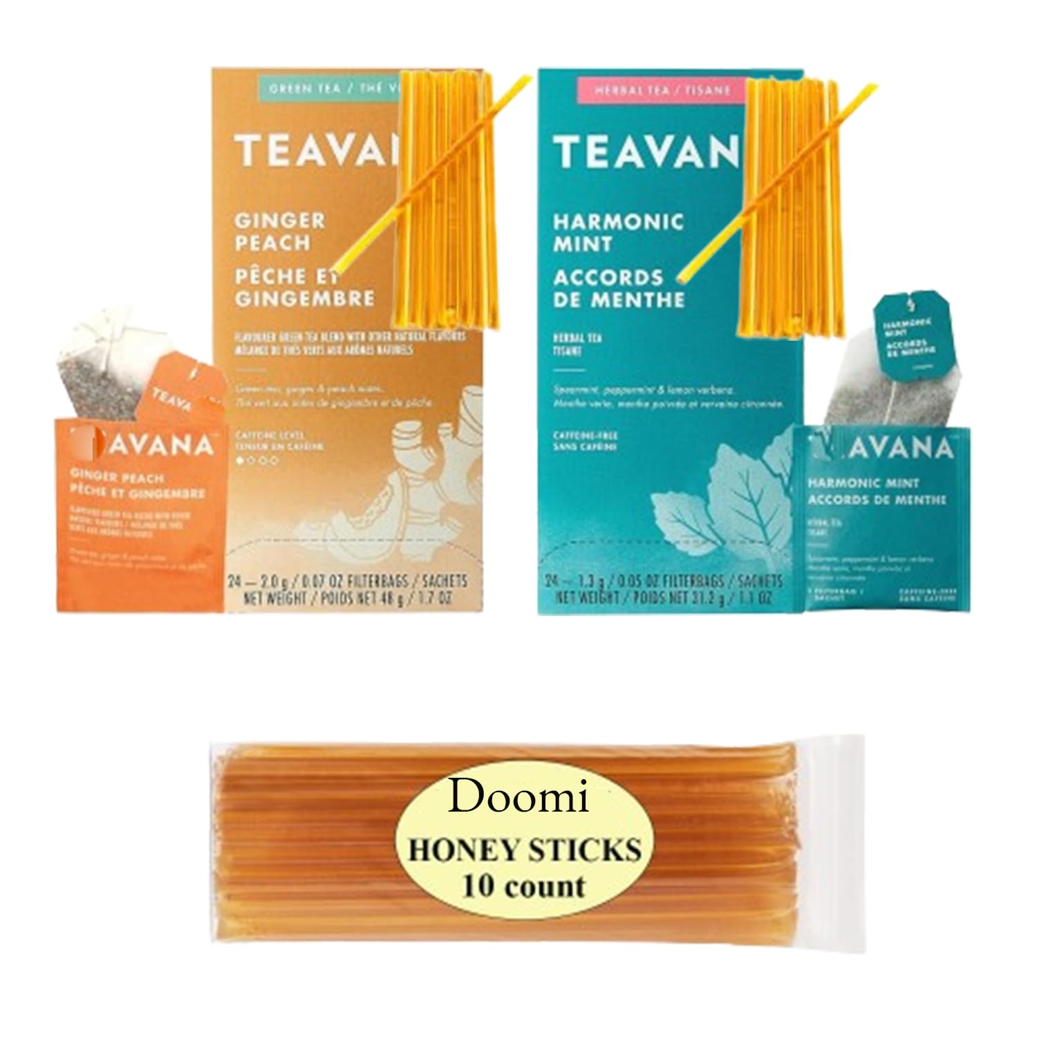 Doomi Peach Tranquility Jade Mint Tea Sachets 48 Total