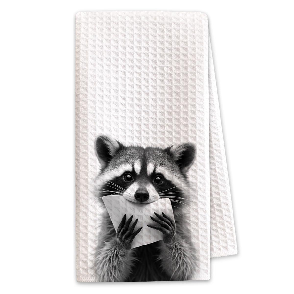 Shescrzionu Funny Raccoon Hand Towel Kitchen