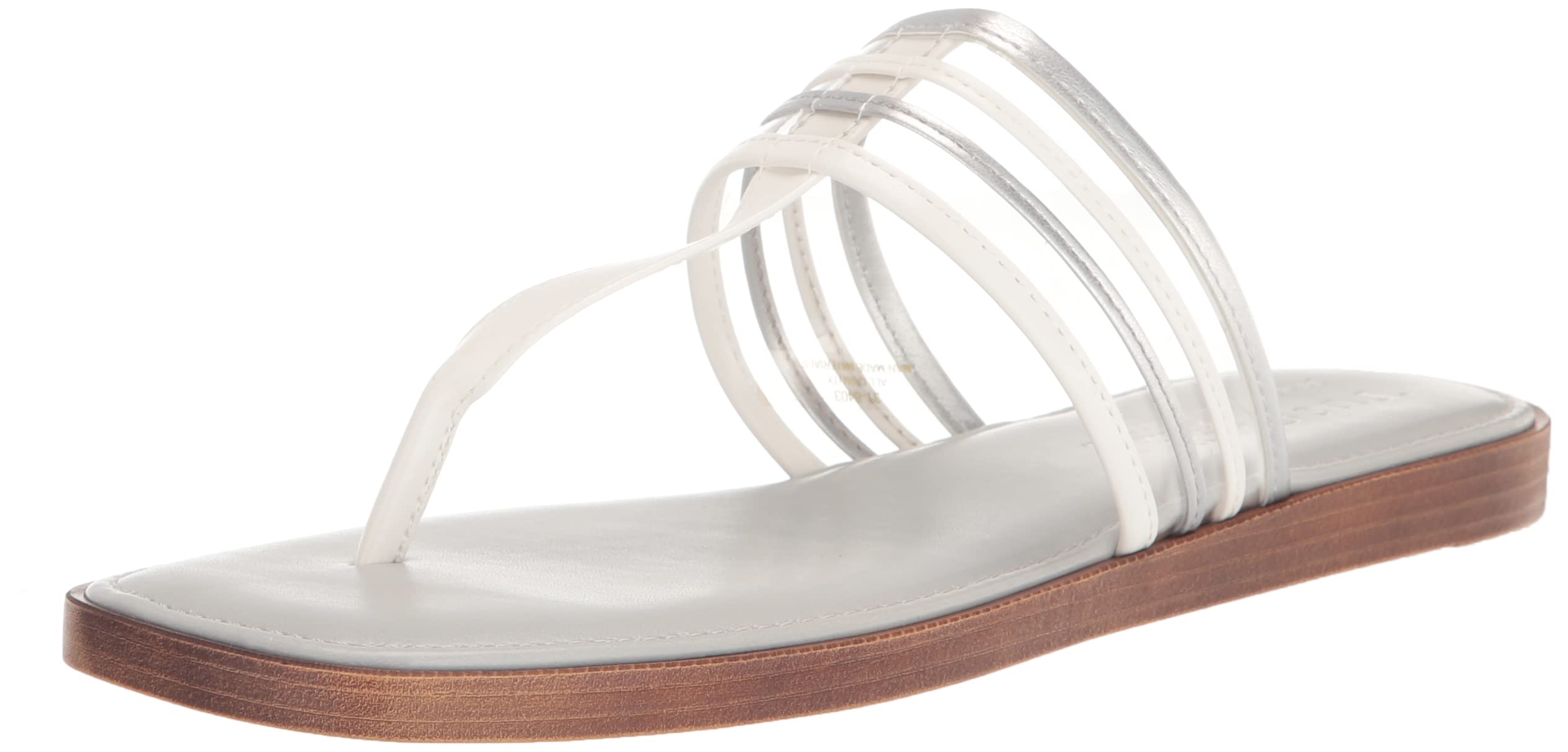 Tuscany by Easy Street Women’s Antea Slide Sandal White/Silver 8.5 Wide