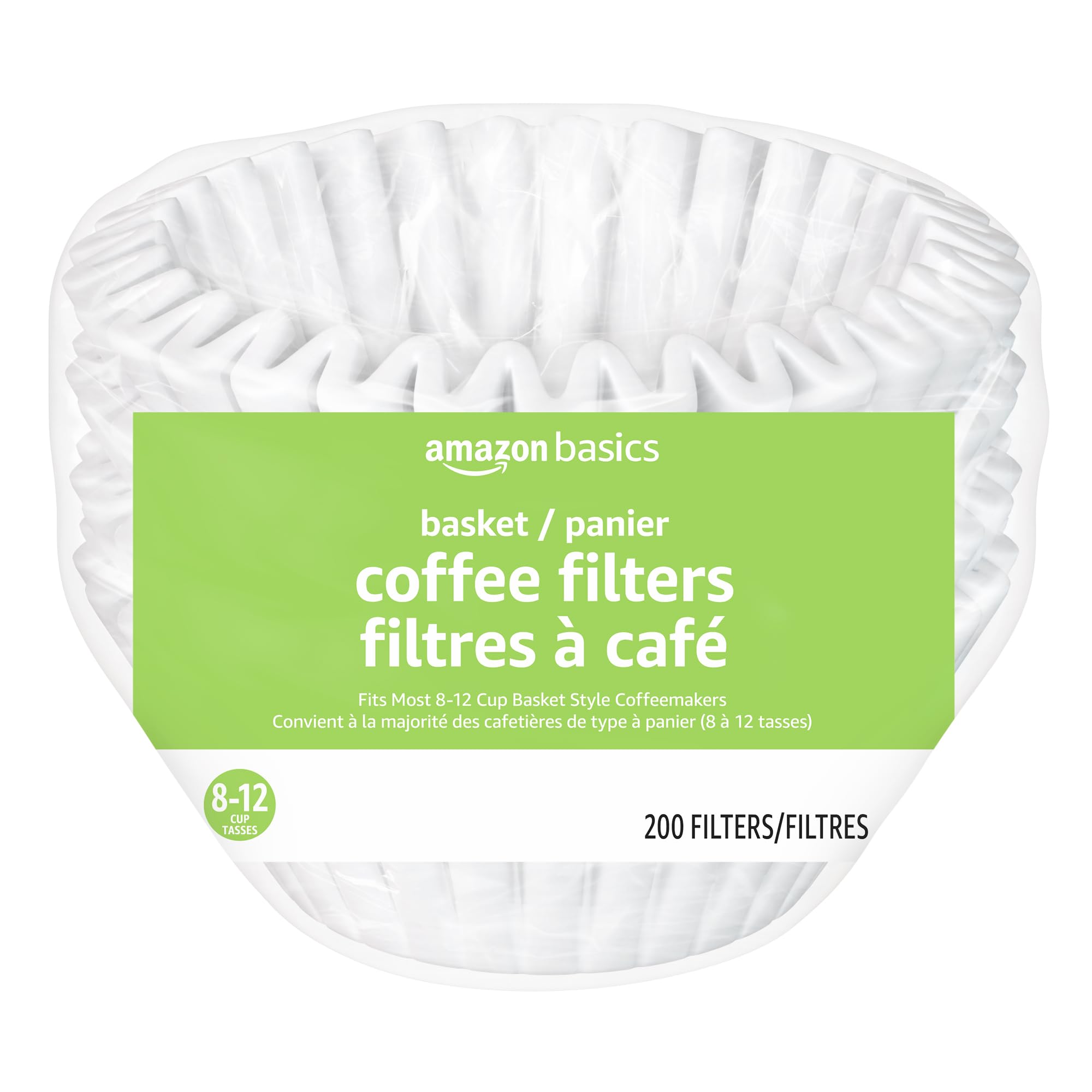 Amazon Basics Basket Coffee Filters 8-12 Cup 200 Count