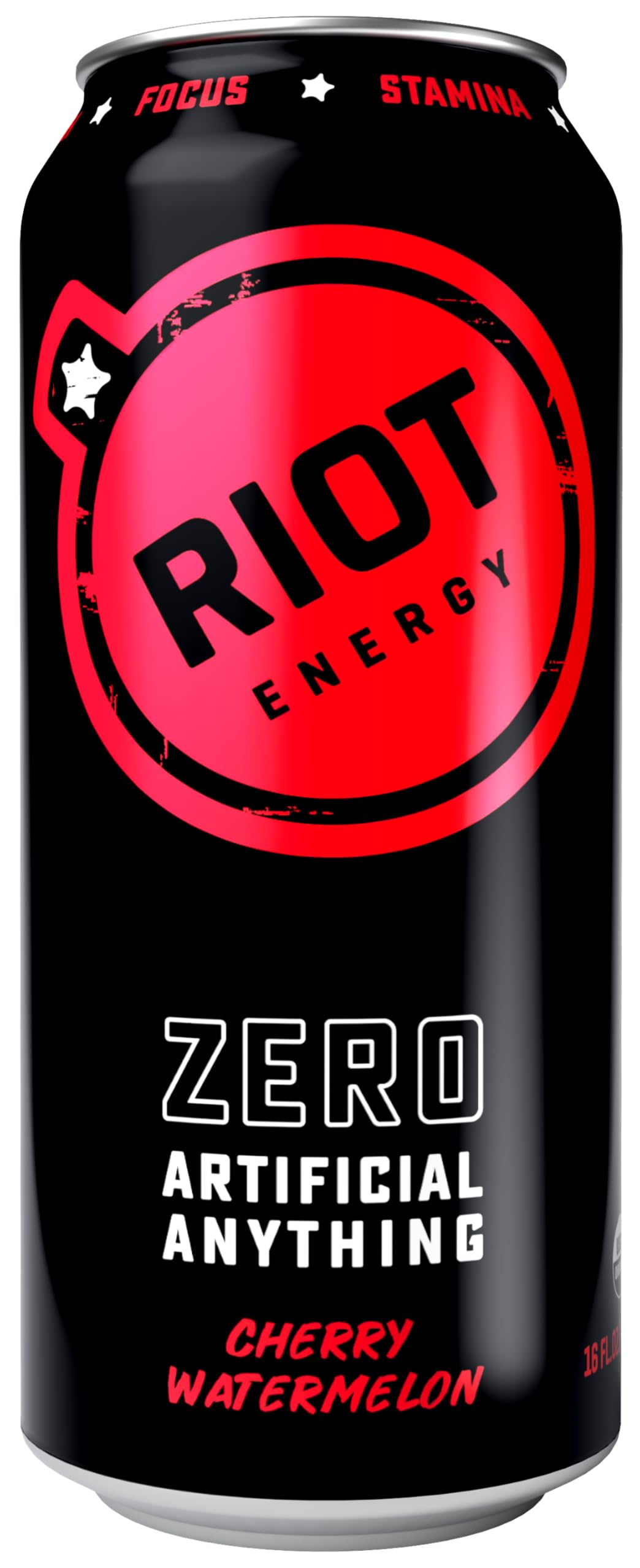 RIOT Clean Energy Drink, Cherry Watermelon, Organic, No Sugar Added, Made with Real Fruit, 100mg L-Theanine, 16 fl oz
