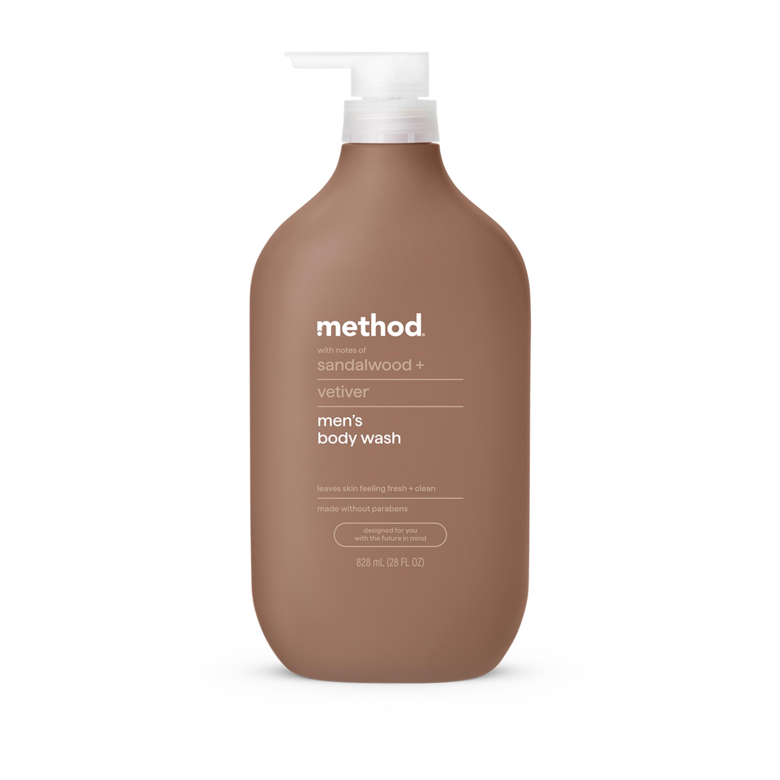 Method Men Body Wash, Sandalwood and Vetiver, Paraben and Phthalate Free, Quick-Lathering Cleansers, Cruelty Free, 28 oz
