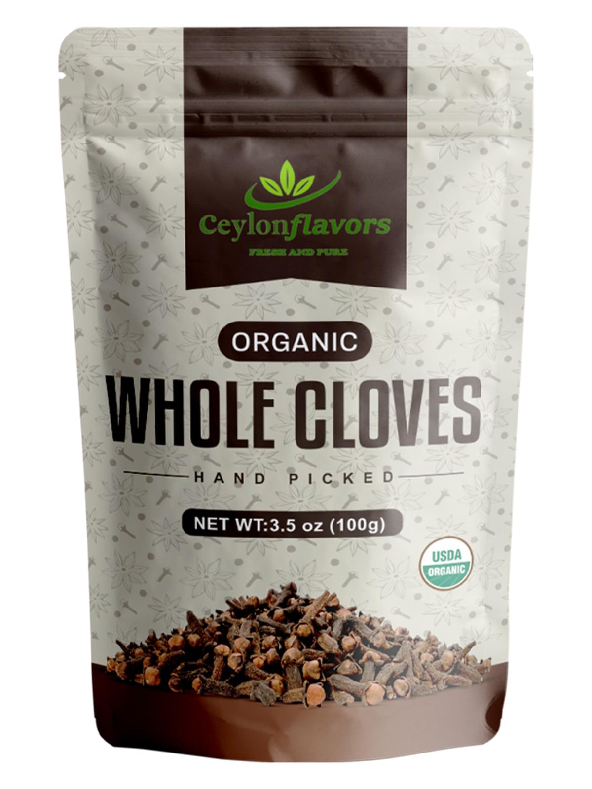 Ceylon Flavors Fresh and Pure Hand Picked USDA Certified Premuim Grade Organic Whole Cloves 3.5oz (100g)
