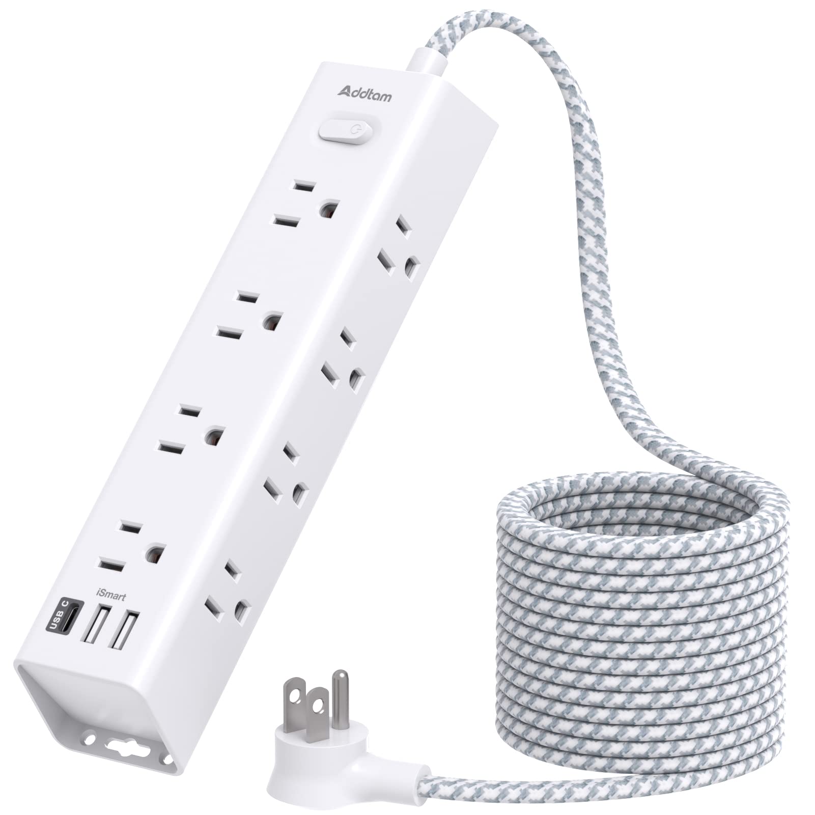 10FT Surge Protector Power Strip 12-Outlet + 3 USB