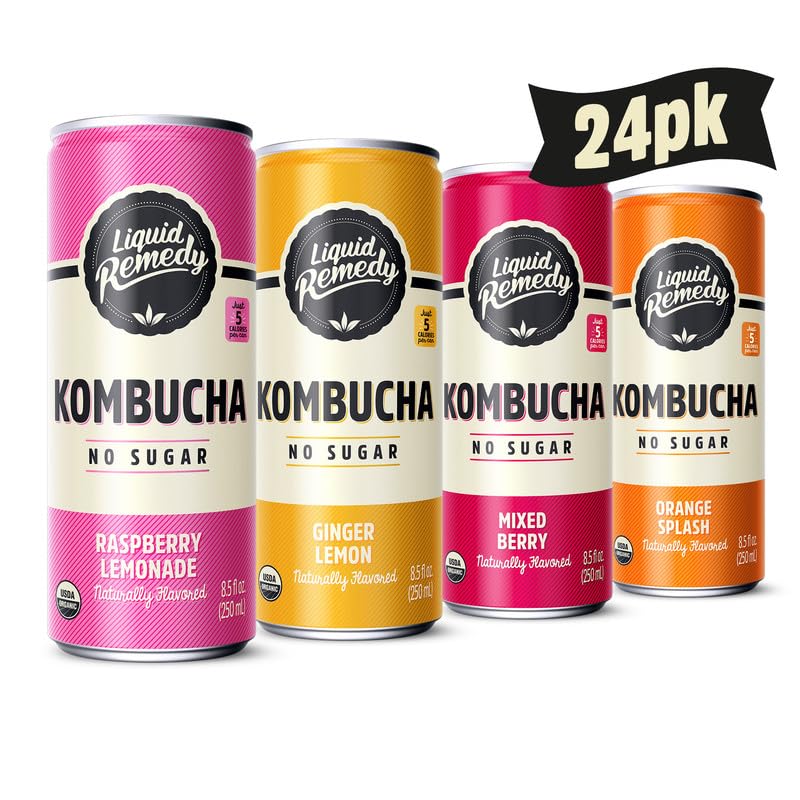 Remedy Kombucha Fan Favorites Variety 8.5oz Cans 24-Pack