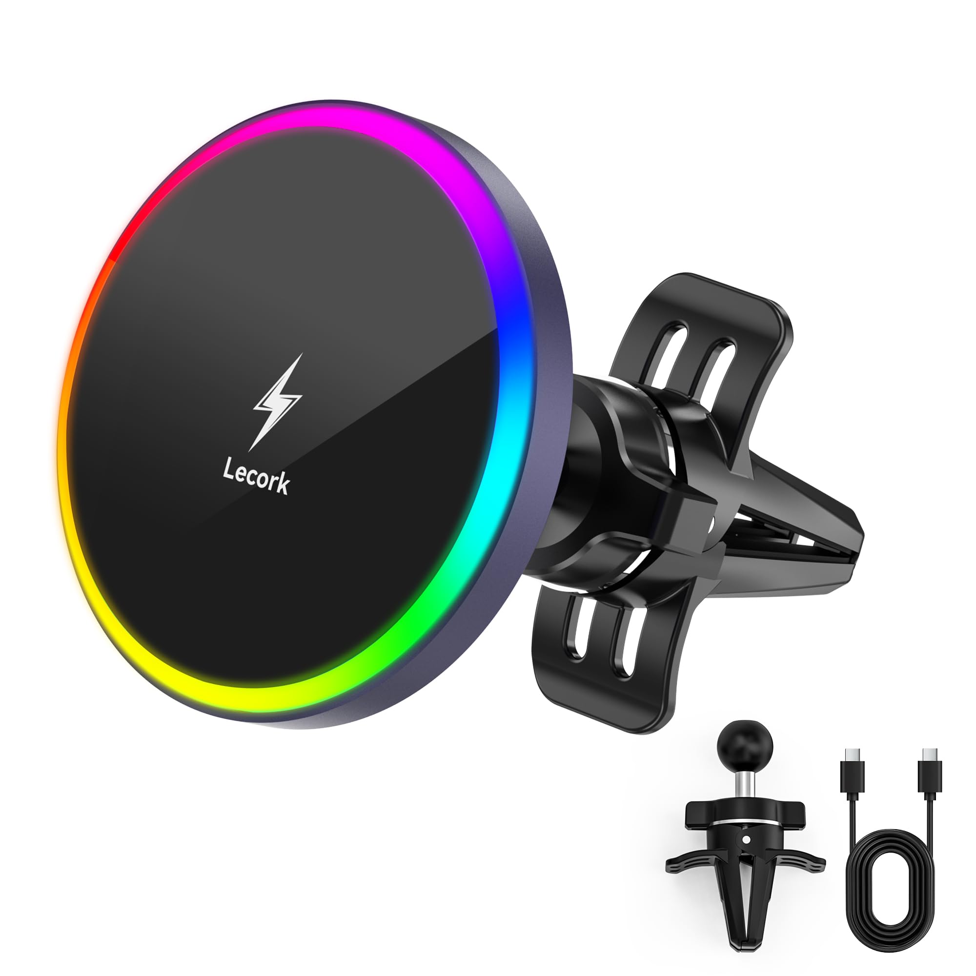 Lecork 15W MagSafe Car Vent Wireless Charger Purple