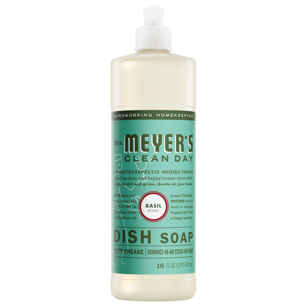 MRS. MEYER'S CLEAN DAY Liquid Dish Soap, Basil, 16 fl. oz