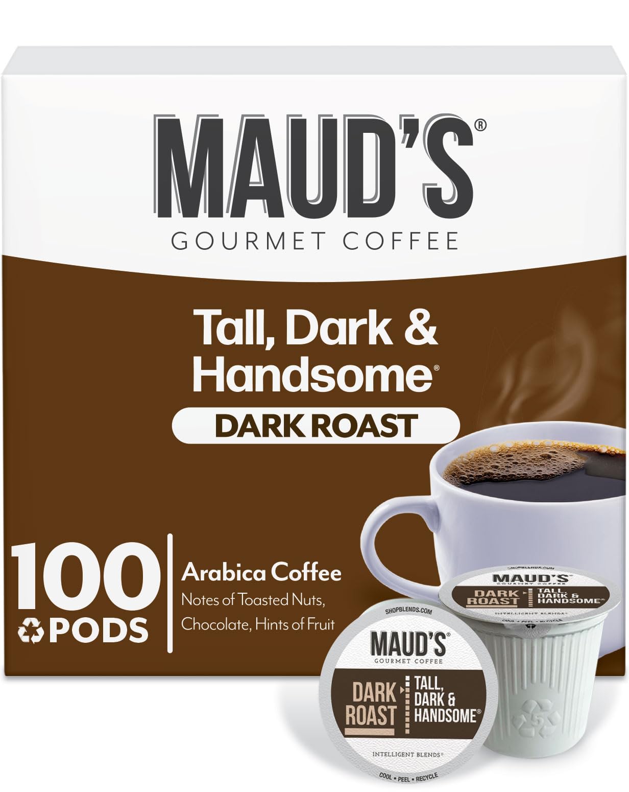 Maud's Dark Roast Coffee Pods Recyclable 100 Count