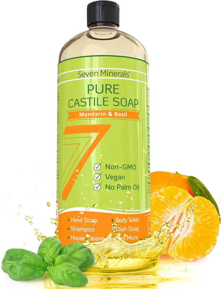 Seven Minerals Pure Castile Soap Mandarin & Basil 33.8oz