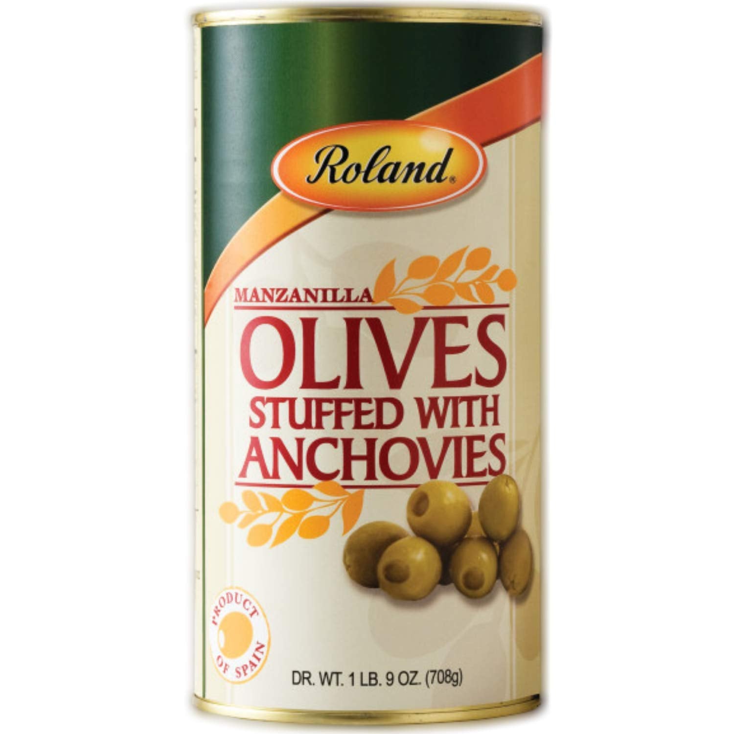 Roland Anchovy Stuffed Manzanilla Olives 1lb 2 Pack
