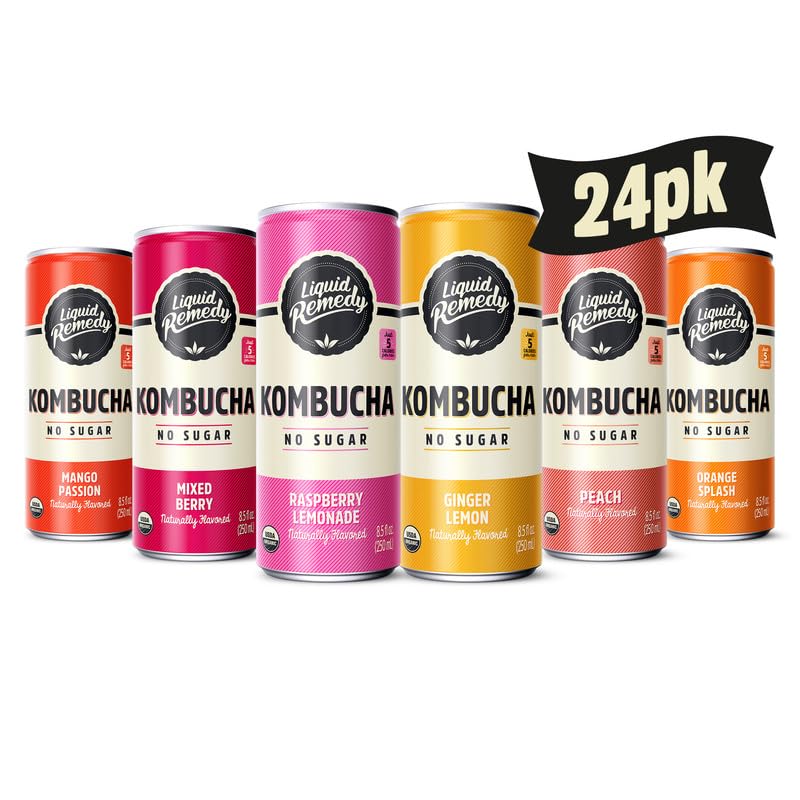 Remedy Kombucha Super Sampler Variety 8.5oz Cans 24-Pack