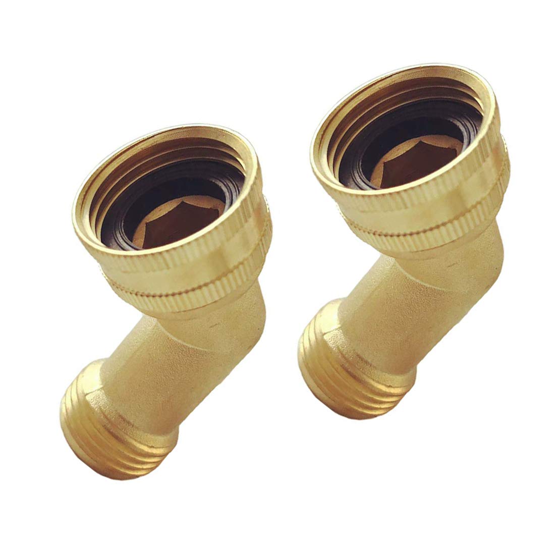 Hanobo Brass Garden Hose Elbow Connector 45 Degree 2-Pack